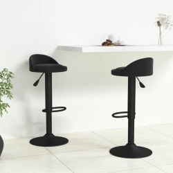 Sonata H Бар табуретки, 2 бр, черни, кадифе - Scaune de bar