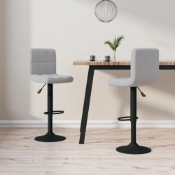 Sonata H Бар табуретки, 2 бр, светлосиви, кадифе - Scaune de bar