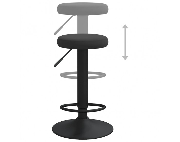 Sonata H Бар табуретки, 2 бр, черни, кадифе