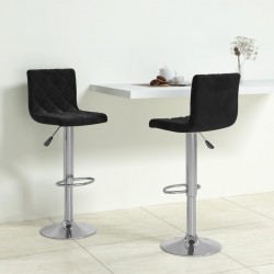 Sonata H Бар табуретки, 2 бр, черни, кадифе - Scaune de bar