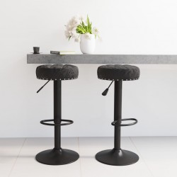 Sonata H Бар табуретки, 2 бр, черни, кадифе - Scaune de bar