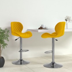 Sonata H Бар табуретки, 2 бр, горчица, кадифе - Scaune de bar