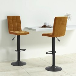 Sonata H Бар табуретки, 2 бр, кафяви, кадифе - Scaune de bar