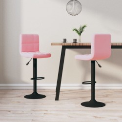Sonata H Бар табуретки, 2 бр, розови, кадифе - Scaune de bar