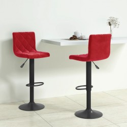 Sonata H Бар табуретки, 2 бр, виненочервени, кадифе - Scaune de bar
