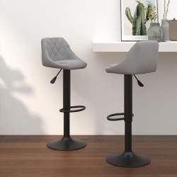 Sonata H Бар табуретки, 2 бр, светлосиви, кадифе - Scaune de bar