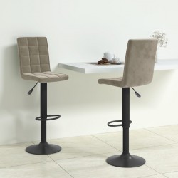 Sonata H Бар табуретки, 2 бр, светлосиви, кадифе - Scaune de bar