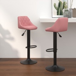 Sonata H Бар табуретки, 2 бр, розови, кадифе - Scaune de bar