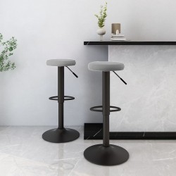Sonata H Бар табуретки, 2 бр, светлосиви, кадифе - Scaune de bar