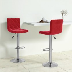 Sonata H Бар табуретки, 2 бр, виненочервени, кадифе - Scaune de bar