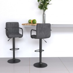 Sonata H Бар табуретки, 2 бр, тъмносиви, кадифе - Scaune de bar
