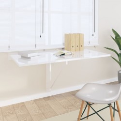 Sonata H Сгъваема стенна маса бял гланц 60x30x60 см, инженерно дърво - Mese de grădină