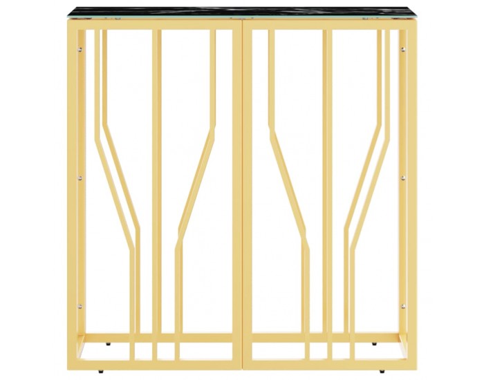 Sonata H Конзолна маса златиста 70x30x70 см неръждаема стомана и стъкло