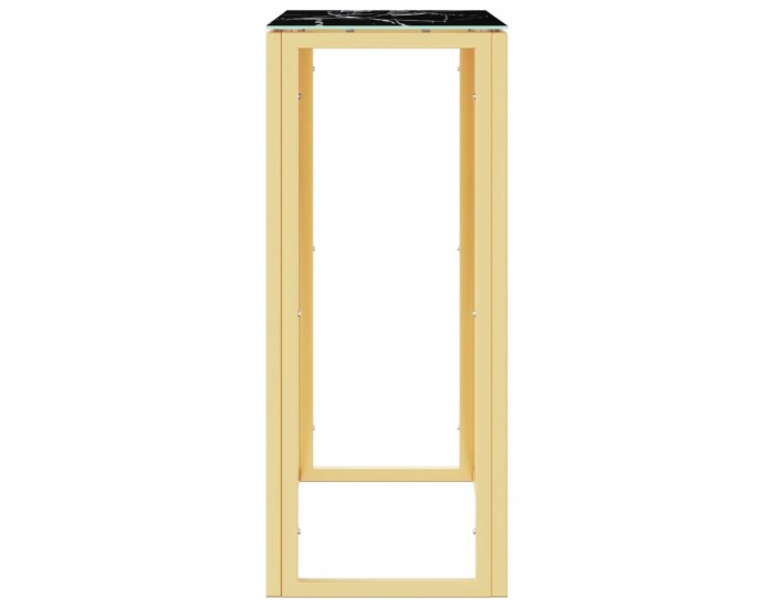 Sonata H Конзолна маса златиста 70x30x70 см неръждаема стомана и стъкло
