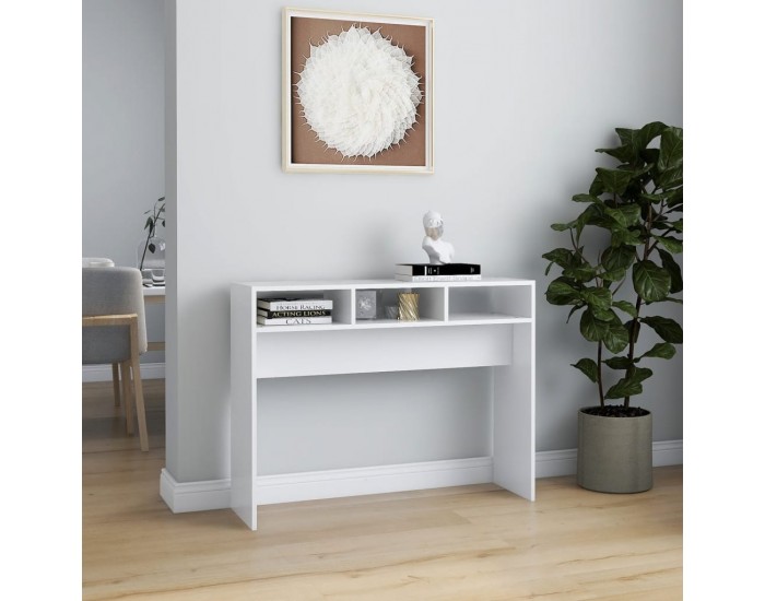 Sonata H Конзолна маса, бяла, 105x30x80 см, инженерно дърво