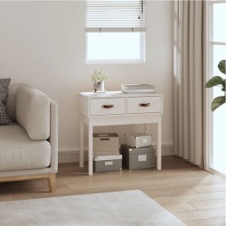 Sonata H Конзолна маса бяла 76,5x40x75 см борово дърво масив - Măsuțe de living