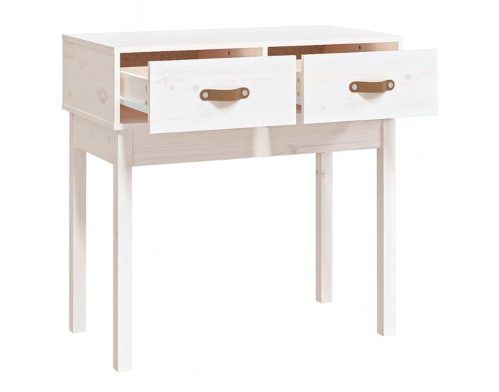 Sonata H Конзолна маса бяла 76,5x40x75 см борово дърво масив