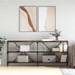 Sonata H Конзолна маса опушен дъб 180x30x75 см инженерно дърво и желязо - Măsuțe de living