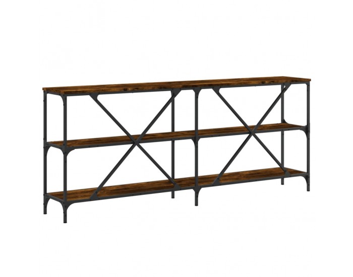 Sonata H Конзолна маса опушен дъб 180x30x75 см инженерно дърво и желязо