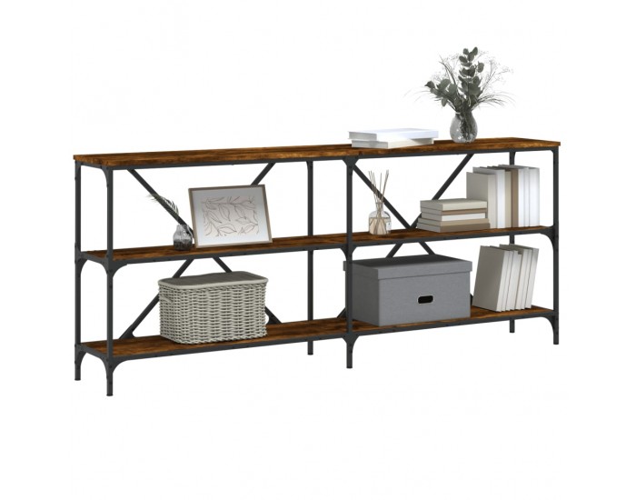 Sonata H Конзолна маса опушен дъб 180x30x75 см инженерно дърво и желязо