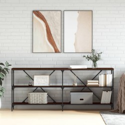 Sonata H Конзолна маса кафяв дъб 180x30x75 см инженерно дърво и желязо - Măsuțe de living