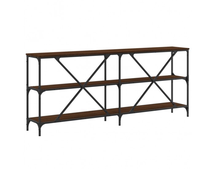 Sonata H Конзолна маса кафяв дъб 180x30x75 см инженерно дърво и желязо