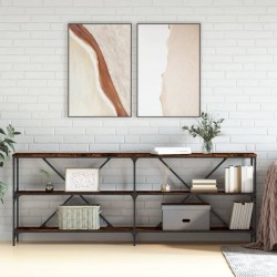 Sonata H Конзолна маса опушен дъб 200x30x75 см инженерно дърво и желязо - Măsuțe de living