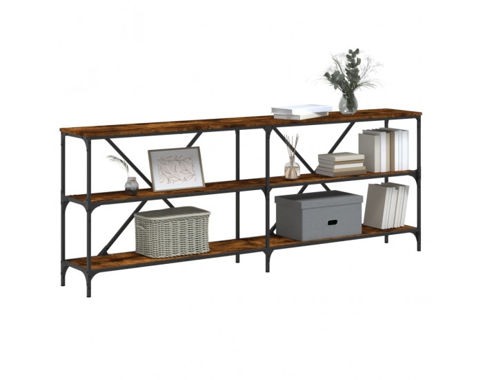 Sonata H Конзолна маса опушен дъб 200x30x75 см инженерно дърво и желязо