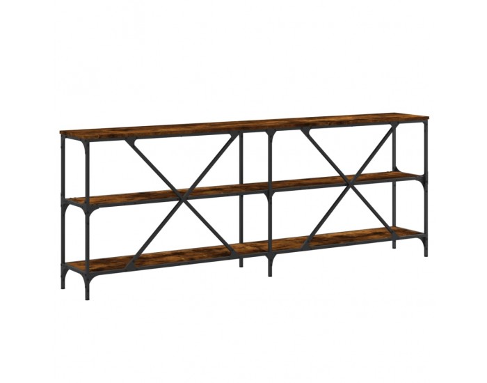 Sonata H Конзолна маса опушен дъб 200x30x75 см инженерно дърво и желязо