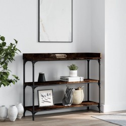Sonata H Конзолна маса с рафтове, опушен дъб, 100x30x80 cм - Măsuțe de living