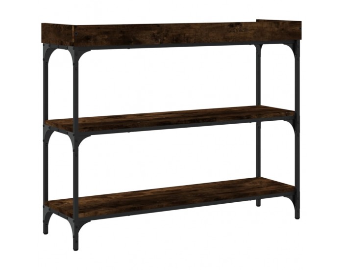 Sonata H Конзолна маса с рафтове, опушен дъб, 100x30x80 cм