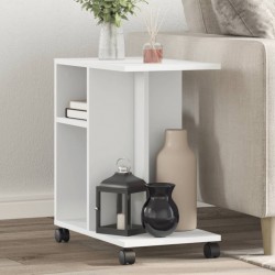 Sonata H Помощна маса с колелца бяла 50x30x55 см инженерно дърво - Măsuțe de living