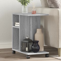 Sonata H Странична маса с колела сив сонома 50x30x55 см инженерно дърво - Măsuțe de living