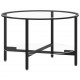 Sonata H Маса за чай, черно и прозрачно, 70 cм, закалено стъкло