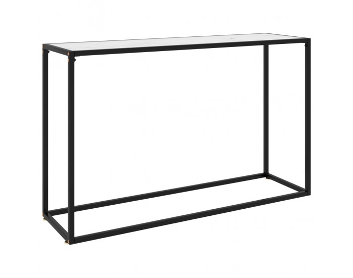 Sonata H Конзолна маса, бяла, 120x35x75 cм, закалено стъкло