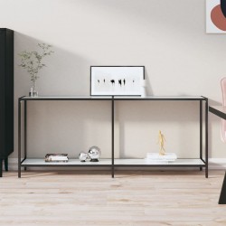 Sonata H Конзолна маса, бяла, 180x35x75,5 cм, закалено стъкло - Măsuțe de living