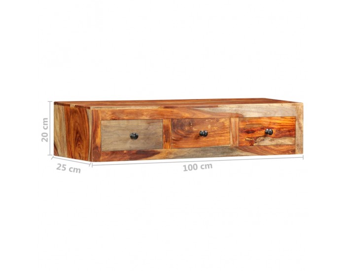 Sonata H Конзолна маса със стенен монтаж, 100x25x20 см, шишам масив