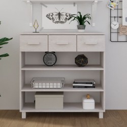 Sonata H Конзолна маса HAMAR бяла 90x35x90 см борово дърво масив - Măsuțe de living