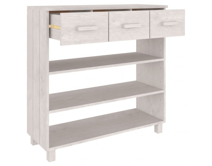 Sonata H Конзолна маса HAMAR бяла 90x35x90 см борово дърво масив