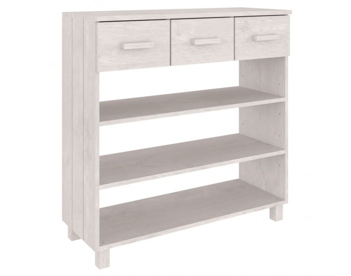 Sonata H Конзолна маса HAMAR бяла 90x35x90 см борово дърво масив