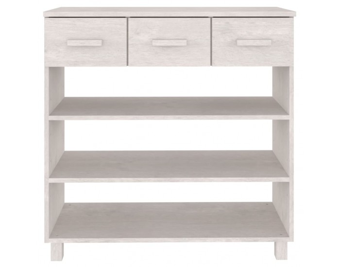 Sonata H Конзолна маса HAMAR бяла 90x35x90 см борово дърво масив