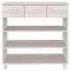 Sonata H Конзолна маса HAMAR бяла 90x35x90 см борово дърво масив