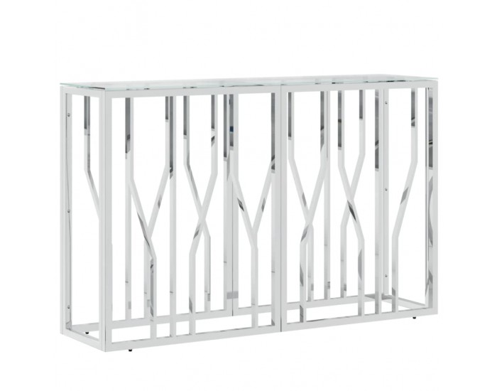 Sonata H Конзолна маса 110x30x70 cм неръждаема стомана и стъкло