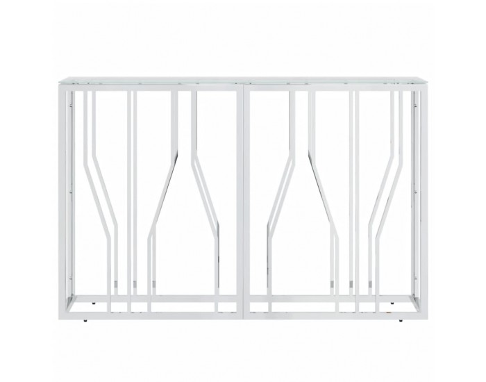 Sonata H Конзолна маса 110x30x70 cм неръждаема стомана и стъкло