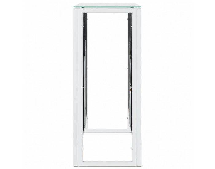 Sonata H Конзолна маса 110x30x70 cм неръждаема стомана и стъкло