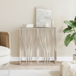 Sonata H Конзолна маса 70x30x70 cм неръждаема стомана и стъкло - Măsuțe de living