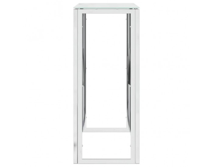 Sonata H Конзолна маса 70x30x70 cм неръждаема стомана и стъкло