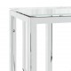 Sonata H Конзолна маса 70x30x70 cм неръждаема стомана и стъкло