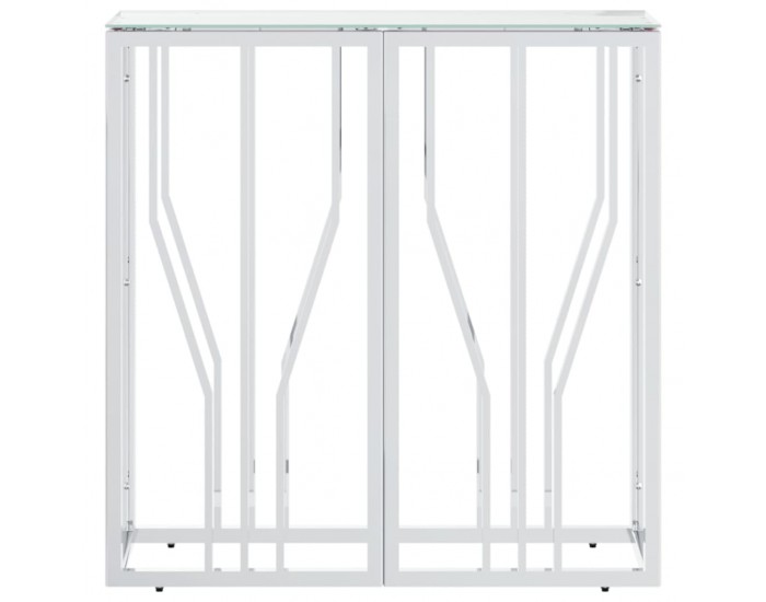 Sonata H Конзолна маса 70x30x70 cм неръждаема стомана и стъкло