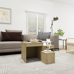 Sonata H Стифиращи маси, 3 бр, сонома дъб, инженерно дърво - Măsuțe de living